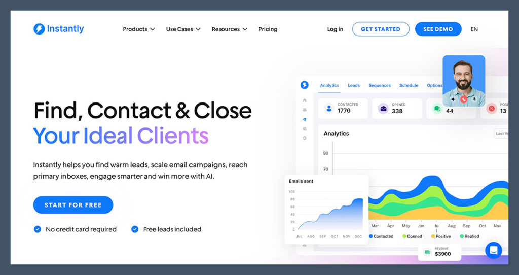 Instantly AI Homepage