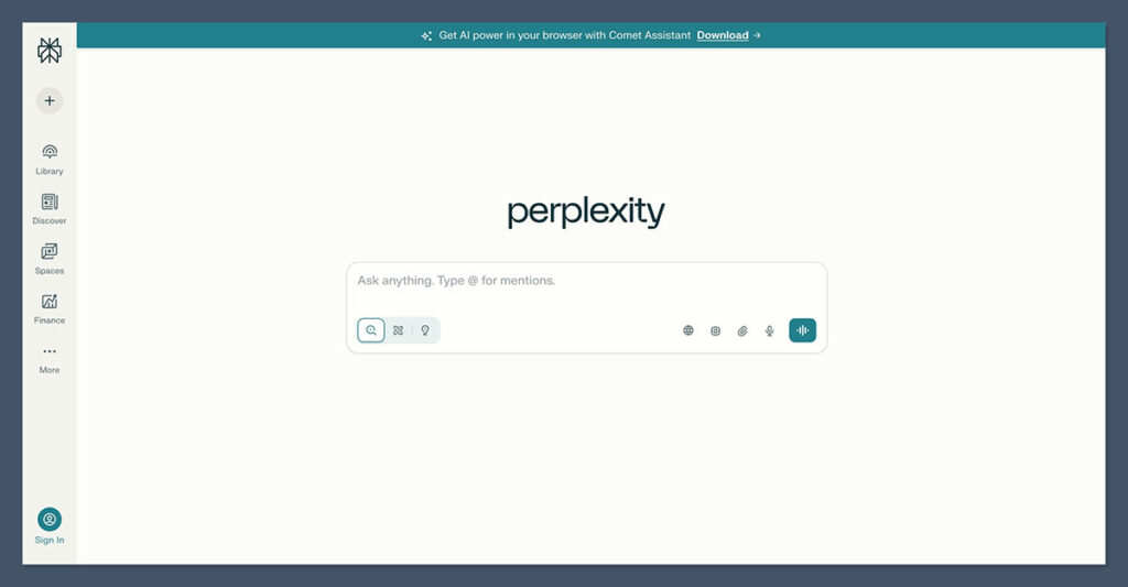 Perplexity AI Homepage