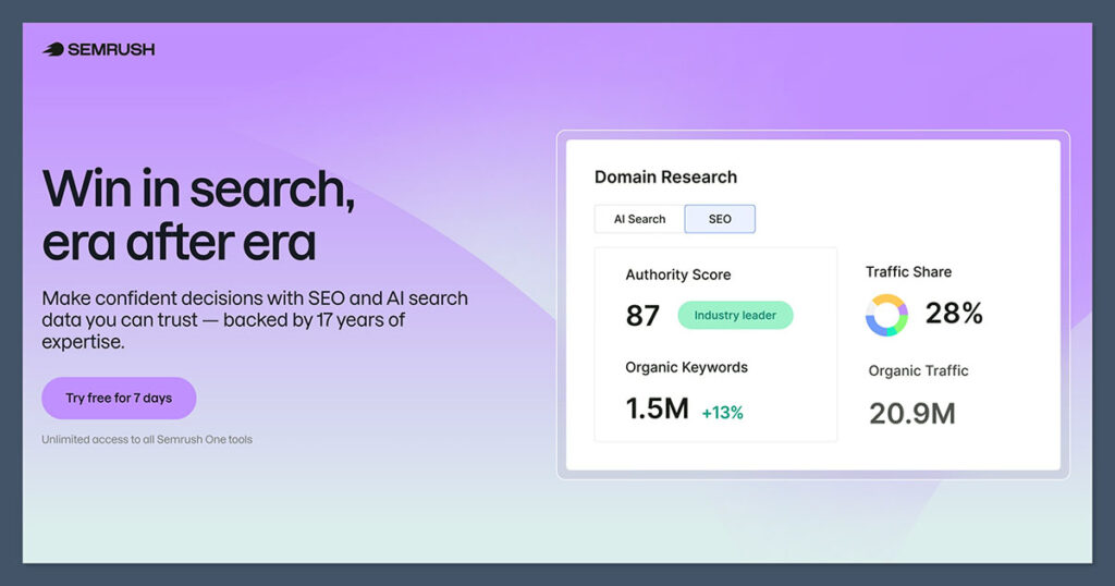 Semrush One Homepage