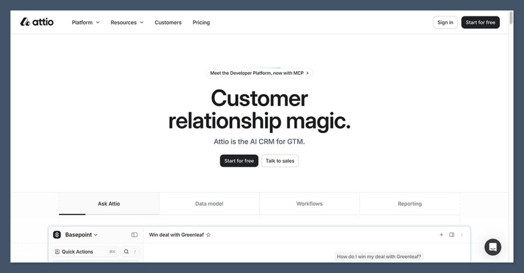 Attio Homepage