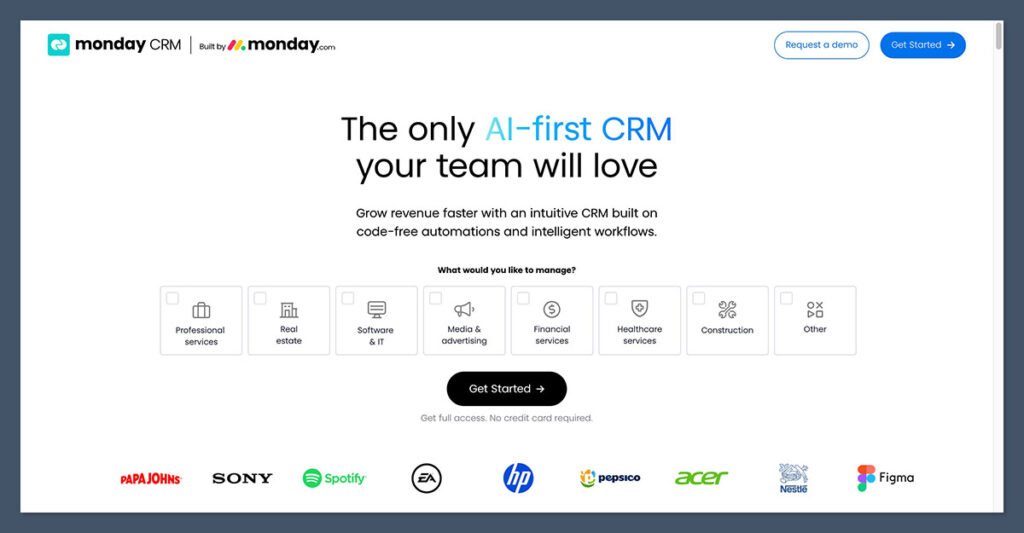 Monday Sales CRM