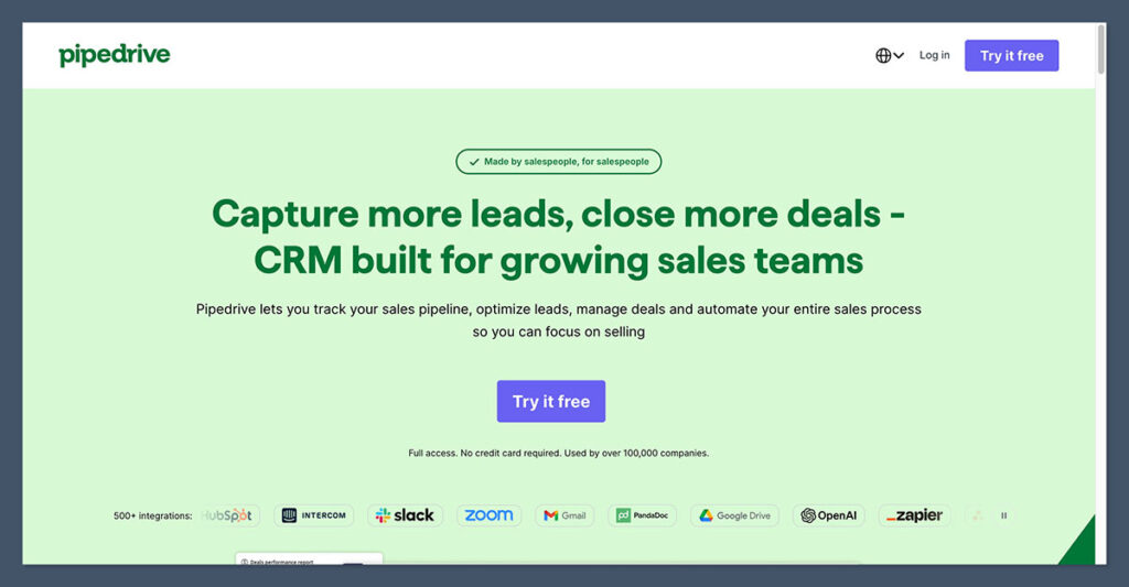 Pipedrive Homepage