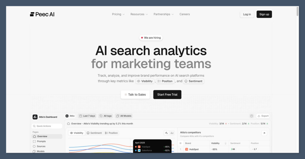 Peec AI Homepage